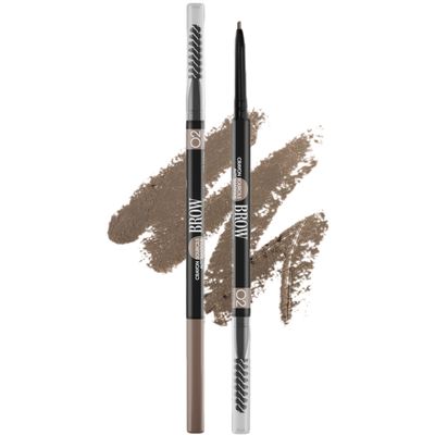 Vivienne Sab Brow Arcade Eyebrow Pencil  Micro Definer with Brush for Natural Shaping, Long-Wear Color for Full, Defined Arches, Shade 02 Chocolate Brown, 0.035 oz