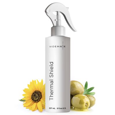 MOEHAIR Professional Grade Heat Protection Spray for Color-Treated and Natural Hair, Thermal Protection for Hair, Tames Flyaways, Reduces Frizz, Adds Shine, Split End Treatment, 8 Fl Oz