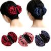 3PCS Sweet Solid Color Three Rose Flower Hair Claws Beauty Ribbon Flower Headwear Hair Clip Jewelry for Women Accessories view 1