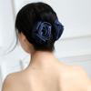 3PCS Sweet Solid Color Three Rose Flower Hair Claws Beauty Ribbon Flower Headwear Hair Clip Jewelry for Women Accessories view 3