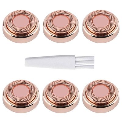 Gift2U Facial Hair Remover Replacement Heads, 6pcs Rose Gold Electronic Shaver Head Cutter Replacement with 18K Gold-Plated Blade Cover for Face, Leg, Armpit, Back, etc