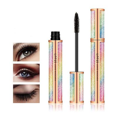 4D Silk Fiber Eyelash Mascara Waterproof - Thickening Long Lasting Smudge-Proof Natural Curling Lengthening All Day Exquisitely Extra Long Black (A)