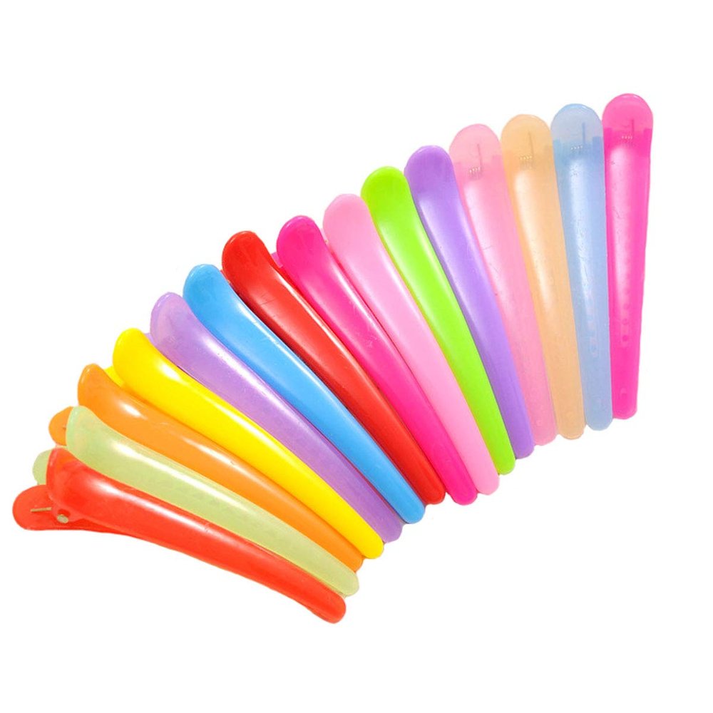 20 Pcs Lovely Colorful Duckbill Clip Plastic Non-Slip Crocodile Clip Hair Clips Hairpin Fashion Styling Hair Accessories for Women (Random Color)