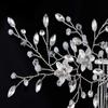 Alilang Silver Tone Zirconia Cubic Czech Crystal Rhinestone Rustic Floral Leaves Bridal Prom Hair Comb view 3