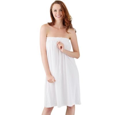 APPEARUS Women's Spa Wrap  Lightweight Stretch Terry Cloth Bath & Shower Body Towel Wrap with Adjustable Drawstring  One Size Fits Most  White