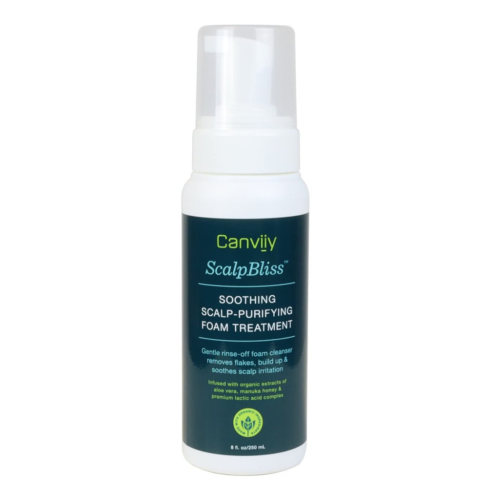 Canviiy ScalpBliss Soothing Scalp-Purifying Foam Treatment to Clear Flakes, Product Build Up, and Soothe Scalp Irritation,