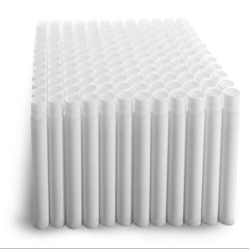 144 White Plastic Empty Lip Balm Tubes with White Friction Fit Caps by SKS Bottle & Packaging, 0.15 oz tubes - Bulk White Lip Balm Containers for DIY Lip Care, Lip Balm Making, and Lip Balm Crafting