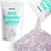 Hemway Eco Friendly Biodegradable Glitter 100g / 3.5oz Bio Cosmetic Safe Sparkle Vegan For Face, Eyeshadow, Body, Hair, Nail And Festival - Extra Chunky (1/24" 0.040" 1mm) - Mother of Pearl Iridescent view 1