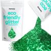 Hemway Eco Friendly Biodegradable Glitter 100g / 3.5oz Bio Cosmetic Safe Sparkle Vegan for Face, Eyeshadow, Body, Hair, Nail and Festival Makeup - Extra Chunky (1/24" 0.040" 1mm) - Emerald Green view 1