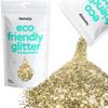 Hemway Eco Friendly Biodegradable Glitter 100g / 3.5oz Bio Cosmetic Safe Sparkle Vegan for Face, Eyeshadow, Body, Hair, Nail and Festival Makeup - Extra Chunky (1/24" 0.040" 1mm) - Champagne Gold view 1