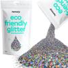 Hemway Eco Friendly Biodegradable Glitter 100g / 3.5oz Bio Cosmetic Safe Sparkle Vegan for Face, Eyeshadow, Body, Hair, Nail and Festival - Fine (1/64" 0.015" 0.4mm) - Gun Metal Grey Holographic view 1