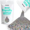 Hemway Eco Friendly Biodegradable Glitter 100g / 3.5oz Bio Cosmetic Safe Sparkle Vegan For Face, Eyeshadow, Body, Hair, Nail And Festival - Ultrafine (1/128" 0.008" 0.2mm) - Gun Metal Grey Holographic view 1