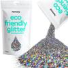 Hemway Biodegradable Glitter Eco Friendly - 100g/3.5oz Bio Cosmetic Safe Sparkle Vegan for Face Eyeshadow Body Hair Festival Makeup Craft - Chunky (1/40" 0.025" 0.6mm) - Gun Metal Grey Holographic view 1