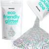 Hemway Biodegradable Glitter Eco Friendly - 100g/3.5oz Bio Cosmetic Safe Sparkle Vegan for Face Eyeshadow Body Hair Festival Makeup Craft - Chunky (1/40" 0.025" 0.6mm) - Silver Holographic view 1