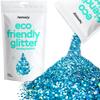 Hemway Eco Friendly Biodegradable Glitter 100g / 3.5oz Bio Cosmetic Safe Sparkle Vegan for Face, Eyeshadow, Body, Hair, Nail and Festival - Extra Chunky (1/24" 0.040" 1mm) - Ocean Blue Holographic view 1