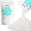 Hemway Eco Friendly Biodegradable Glitter 100g / 3.5oz Bio Cosmetic Safe Sparkle Vegan for Face, Eyeshadow, Body, Hair, Nail and Festival - Chunky (1/40" 0.025" 0.6mm) - Mother of Pearl Iridescent view 1