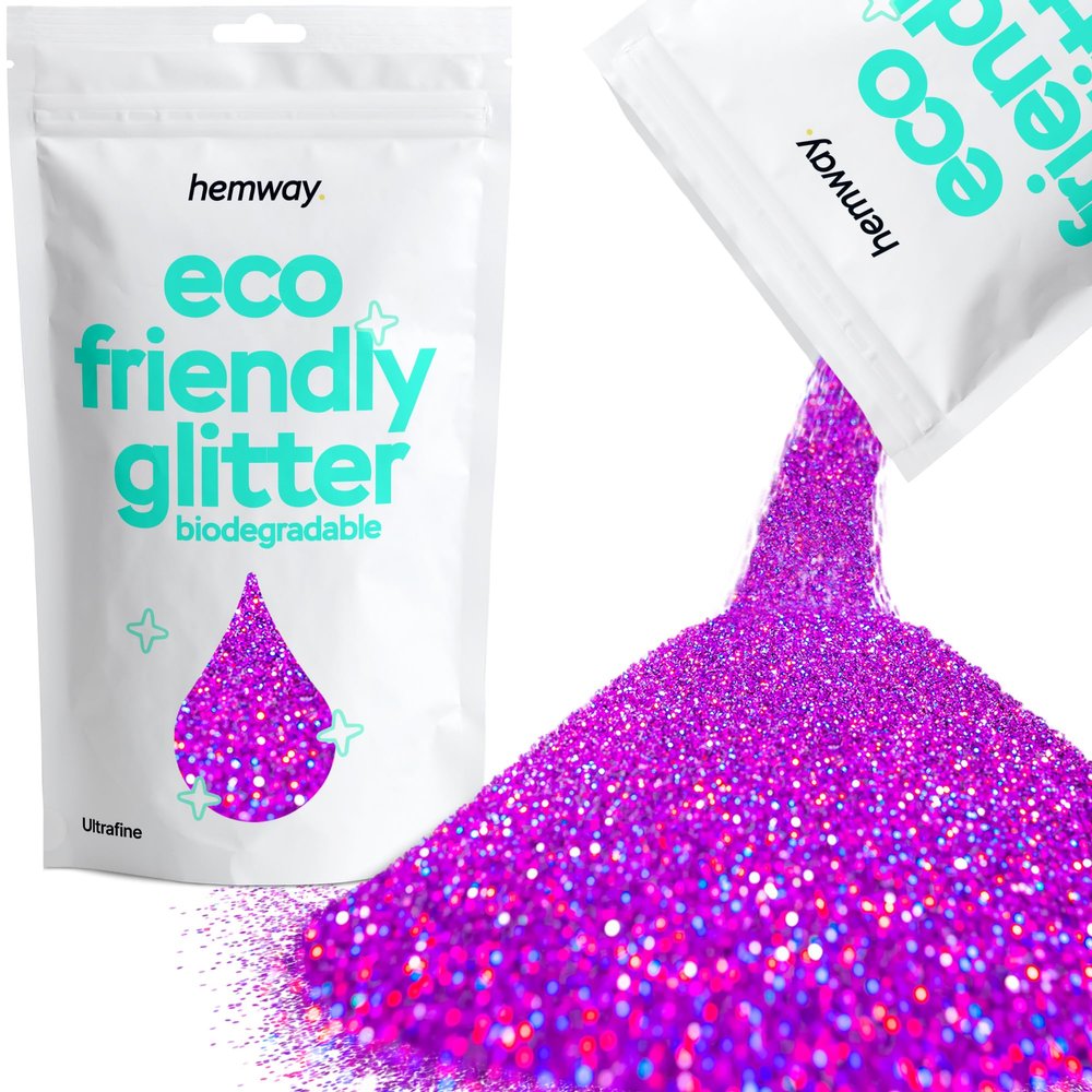 Hemway Biodegradable Glitter Eco Friendly - 100g/3.5oz Bio Cosmetic Safe Sparkle Vegan for Face Eyeshadow Body Hair Festival Makeup Craft - Ultrafine (1/128" 0.008" 0.2mm) - Purple Holographic
