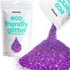 Hemway Eco Friendly Biodegradable Glitter 100g / 3.5oz Bio Cosmetic Safe Sparkle Vegan for Face, Eyeshadow, Body, Hair, Nail and Festival Makeup, Craft - Fine (1/64" 0.015" 0.4mm) - Purple view 1