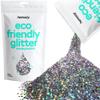 Hemway Eco Friendly Biodegradable Glitter 100g / 3.5oz Bio Cosmetic Safe Sparkle Vegan For Face, Eyeshadow, Body, Hair, Nail And Festival - Extra Chunky (1/24" 0.040" 1mm) - Gun Metal Grey Holographic view 1