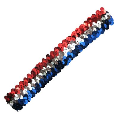 Wenchoice Blue Silver Red Triple Sequins Elastic Headband Girl'S Free Size