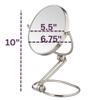 JERDON Compact Magnifying Mirror - Folding 5.5" Travel Mirror with 10X & 1X Magnification - Model MC450N view 3