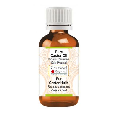 Greenwood Essential Castor Oil (Ricinus communis) | Cold Pressed | Natural | Undiluted | For Diluting Essential Oils | For Hair, Skin & Massage | Men & Women | 50ml (1.69 oz)