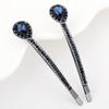 2PCS Lady Women Vintage Rhinestone Small Water droplets Bobby Pin Crystal Hair Pin Metal Hair Clips Hair Accessories (Blue) view 2