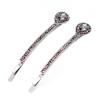 2PCS Lady Women Vintage Rhinestone Small Water droplets Bobby Pin Crystal Hair Pin Metal Hair Clips Hair Accessories (Gray) view 1