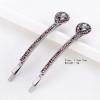 2PCS Lady Women Vintage Rhinestone Small Water droplets Bobby Pin Crystal Hair Pin Metal Hair Clips Hair Accessories (Gray) view 2