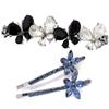 1PC French Butterfly Hair Barrettes and 2PCS Rhinestone Butterfly Hair Clips Bobby Pins Hairpins Accessory for Women (B #) view 1
