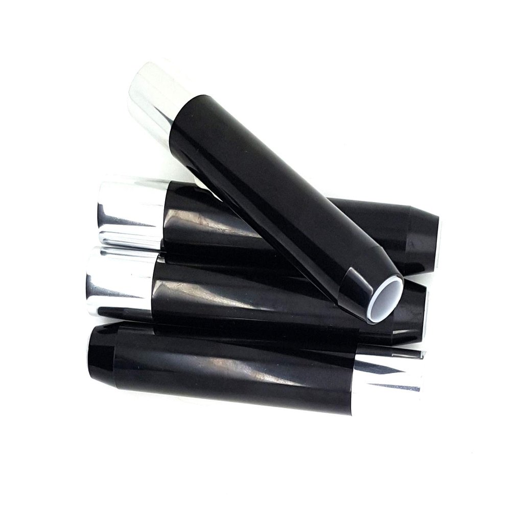 Empty Twist-Up Jumbo Cosmetic Pencils - Black with Silver end and Clear Cap (1)