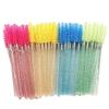 300 Crystal Shiny Disposable Mascara Wand Eyelash Eyebrow Brushes Spooly Applicator Makeup Kits (YELLOW) view 3