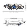2PCS Women Crystal Rhinestones Hair Barrettes Flower Butterfly French Clip Vintage Spring Hair Clips Hair Accessories (A #) view 2