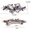 2PCS Women Crystal Rhinestones Hair Barrettes Flower Butterfly French Clip Vintage Spring Hair Clips Hair Accessories (A #) view 3