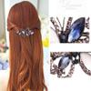 2PCS Women Crystal Rhinestones Hair Barrettes Flower Butterfly French Clip Vintage Spring Hair Clips Hair Accessories (A #) view 4