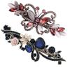 2PCS Women Crystal Rhinestones Hair Barrettes Flower Butterfly French Clip Vintage Spring Hair Clips Hair Accessories (B #) view 1