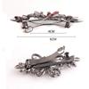 2PCS Women Crystal Rhinestones Hair Barrettes Flower Butterfly French Clip Vintage Spring Hair Clips Hair Accessories (B #) view 2