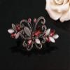 2PCS Women Crystal Rhinestones Hair Barrettes Flower Butterfly French Clip Vintage Spring Hair Clips Hair Accessories (B #) view 4