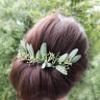 11 pcs Green Hair Pins Olive Leaves Eucalyptus Greenery Wedding accessories Grecian headpiece view 4