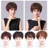 Human Hair Nature Curly Messy Topper Clip in Forehead Piece for Women With Thinning Hair Black Brown view 1
