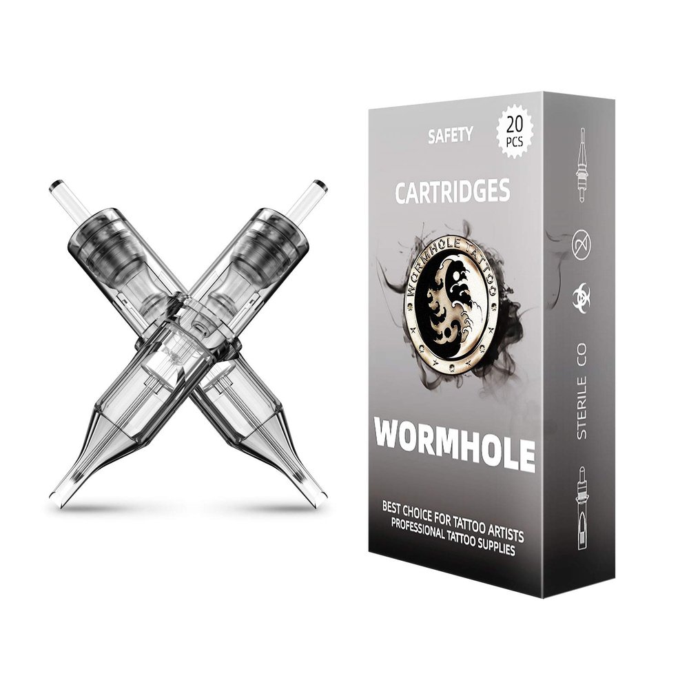 Wormhole Tattoo Cartridge Needles, 7RL Tattoo Needles 20PCS Disposable Tattoo Needle Cartridge Round Liner Cartridge Needles for Tattoo Pen Tattoo Machine Tattoo Supplies 1207RL