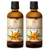 Sea Buckthorn Oil (2pack of 2 x 3.4oz) 6.8oz - Cold Pressed - Pure & Natural - Hippophae Rhamnoides - Carrier Oil for Essential Oils - Nails - Hair - Face & Body Care view 1