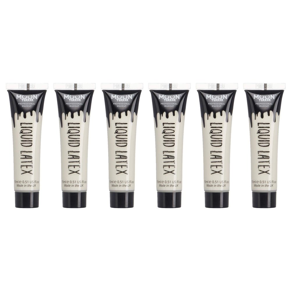 Moon Terror - Pro FX Liquid Latex - 0.50fl oz x6 - SFX Make up for Halloween, Works with Fake Blood & Face Paint - Special Effects Make up