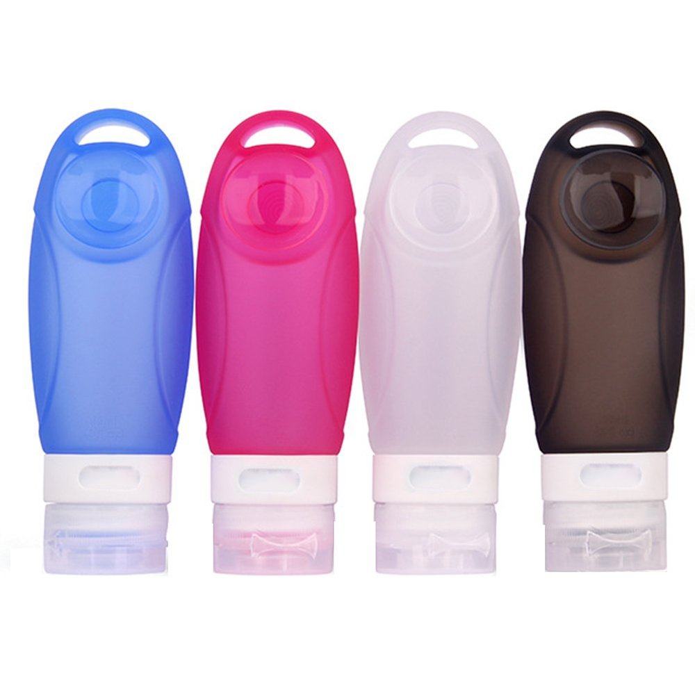 Silicone Travel Bottles4 PCS with PVC Bag Leak Proof Silicone Travel Containers for Shampoo, Essential Oils, Lotions, Toiletries