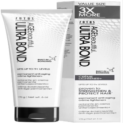 AGE beautiful Permanent Crme Hair Lightener with Ultra Bond Building | Strengthens, Protects & Nourishes | Lifts up to 9+ Levels | For Highlights & Lightening | 6 Oz