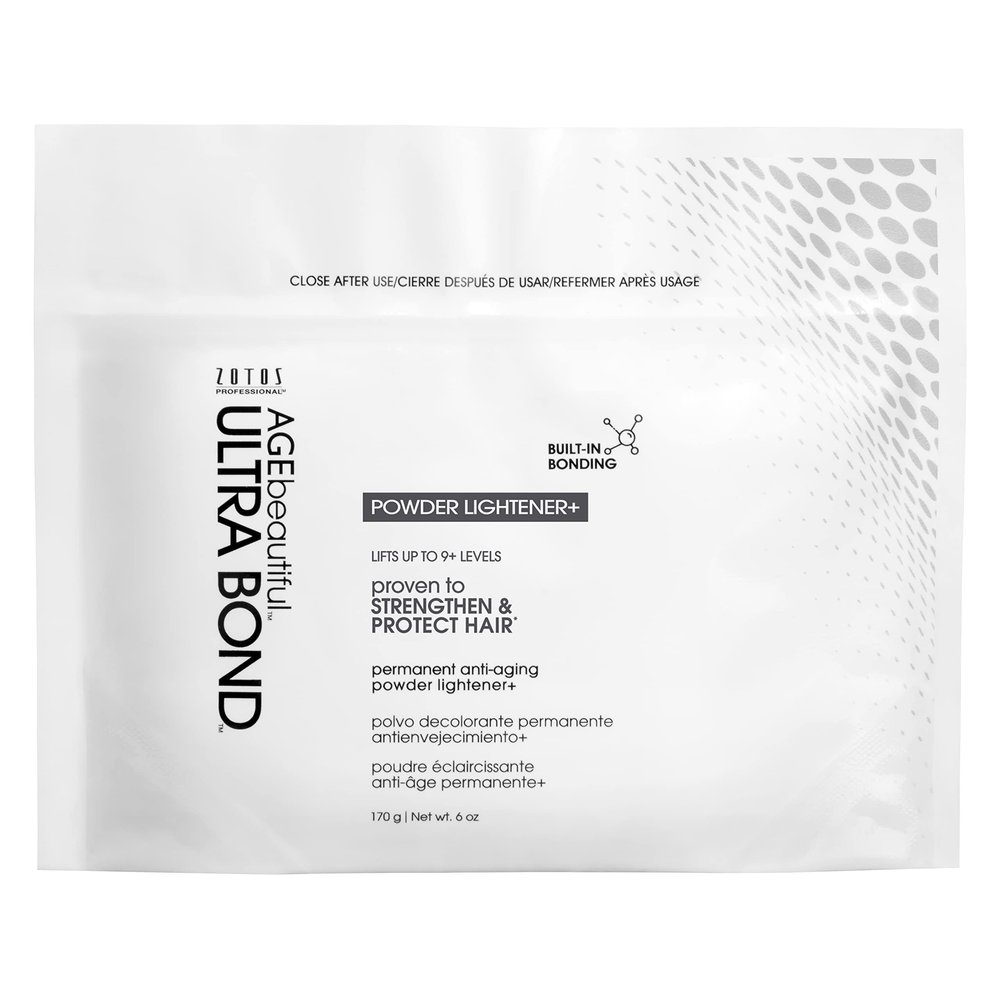 AGE beautiful Permanent Powder Hair Lightener with Ultra Bond Building | Strengthens, Protects & Nourishes | Lifts up to 9+ Levels | For Lightening & Highlights | 6 Oz