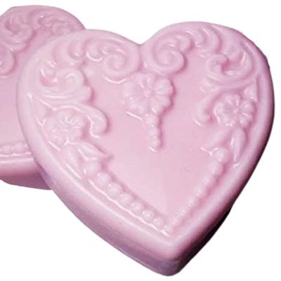 3 Pc Extra Large Wild Rose Scented - Heart shaped Goatmilk-Shea Soap Gift Set