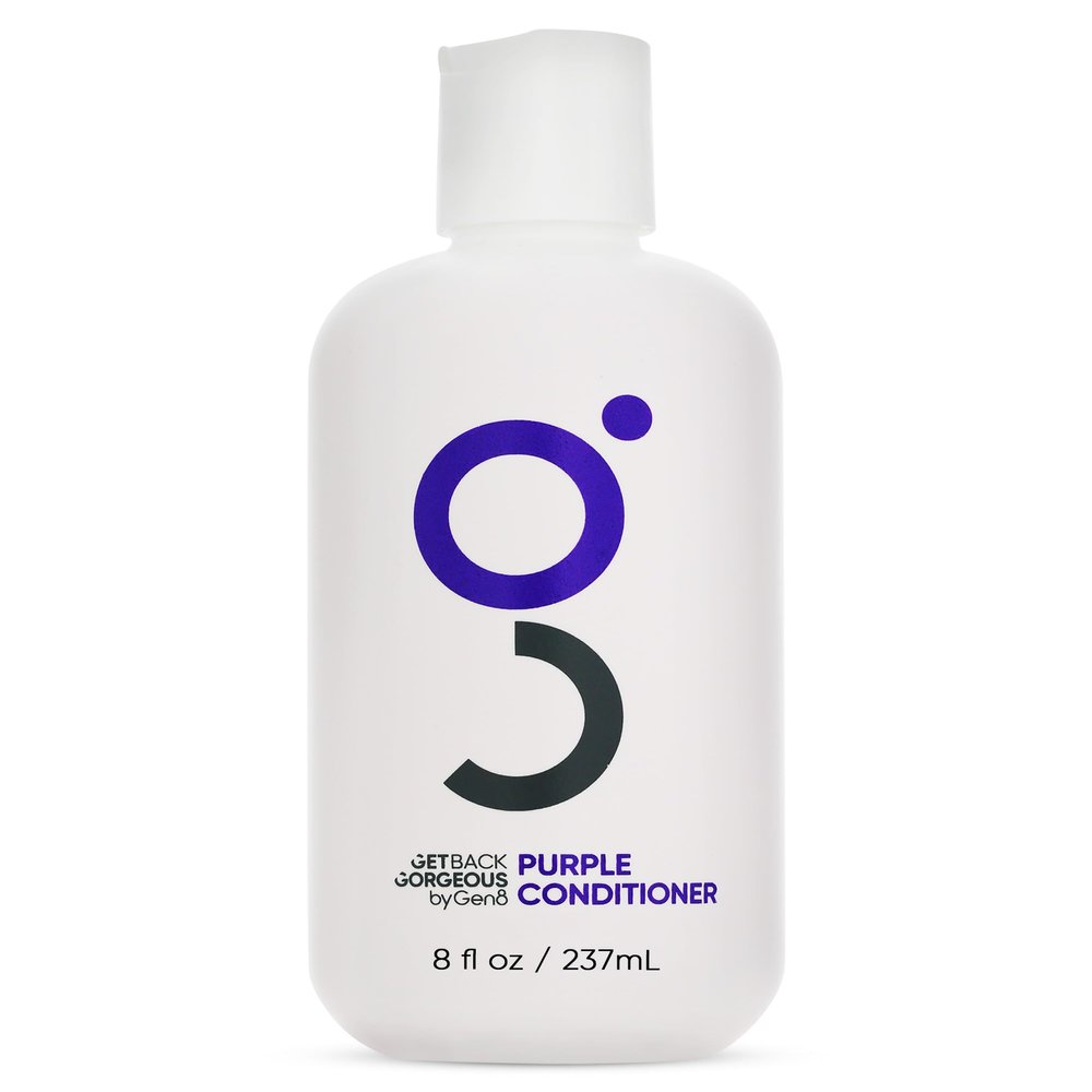 GBG Purple Conditioner for Blonde Hair - Hair Toner for Bleached, Grey & Blonde, Conditions & Neutralizes Brassy Hair in 3 Minutes - Hair Mask for Soft, Shiny & Silky Hair for Women & Men, 8 Oz