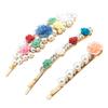 3PCS Vintage Flower Design Metal Hair Clip Alloy Bobby Pins Imitation Pearl Hair Pin Barrette for Women Girls view 1