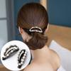 2 Pcs Fashion Hollow Imitation Pearls Banana Hair Clip Elegant Rhinestone Hairpins Ponytail Holder Woman Hair Accessories view 2